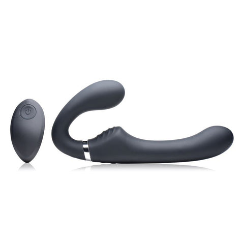 Mighty Rider 10X Strapless Strap On Black With Remote Strap Ons