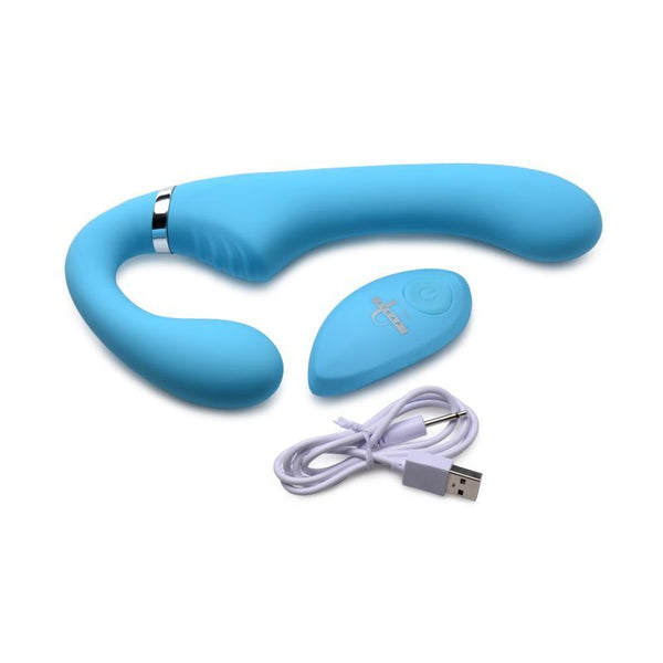 Mighty Rider 10X Strapless Strap On Blue With Remote Strap Ons