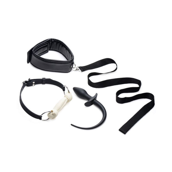Puppy Play Set Incl Gag Plug And Collar Black Restraint Kits & Sets