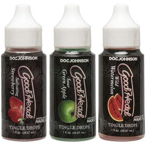 Goodhead Tingle Drops Strawberry Apple And Watermelon 3 Pc Sexual Remedies & Supplements