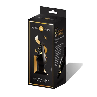 Secret Kisses Handblown Wide Glass Plug 4.5In Non Vibrating Butt Plugs