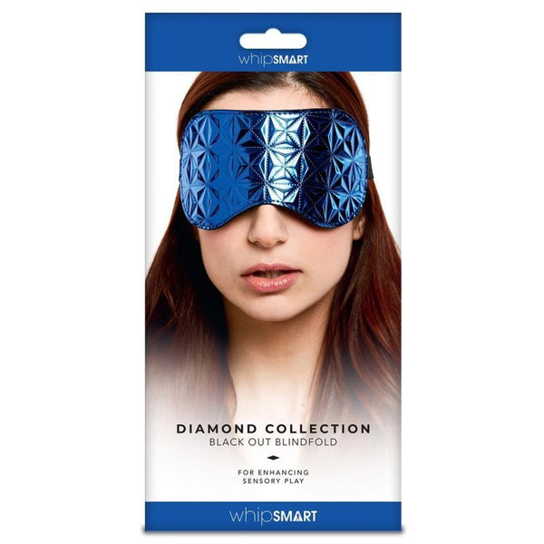 Whip Smart Diamond Blindfold Blue Whips
