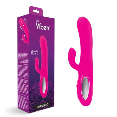 Viben Hypnotic Thrusting Rabbit Vibe W Swinging Clit Stim Hot Pink Rabbit s
