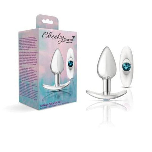 Cheeky Charms Silver Anchor Butt Plug With Clear And Pink Jewel Kit Non Vibrating Butt Plugs