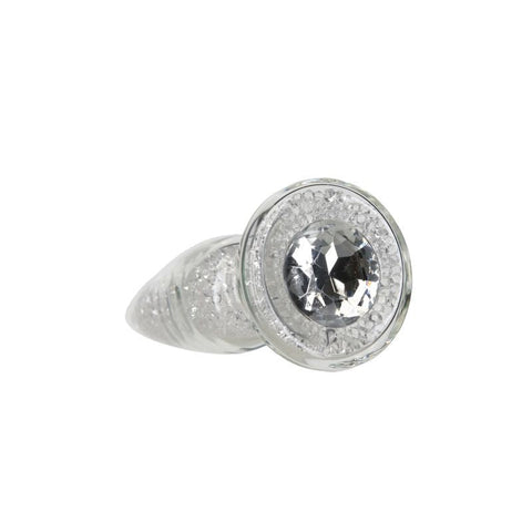 Pillow Talk Fancy Luxurious Glass Anal Plug W Clear Gem Non Vibrating Butt Plugs