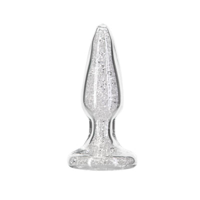 Pillow Talk Fancy Luxurious Glass Anal Plug W Clear Gem Non Vibrating Butt Plugs