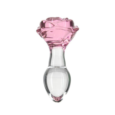 Pillow Talk Rosy Luxurious Glass Anal Plug W Clear Gem Non Vibrating Butt Plugs