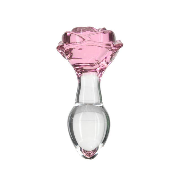 Pillow Talk Rosy Luxurious Glass Anal Plug W Clear Gem Non Vibrating Butt Plugs