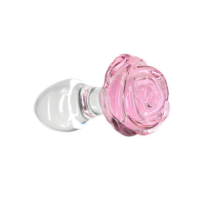 Pillow Talk Rosy Luxurious Glass Anal Plug W Clear Gem Non Vibrating Butt Plugs