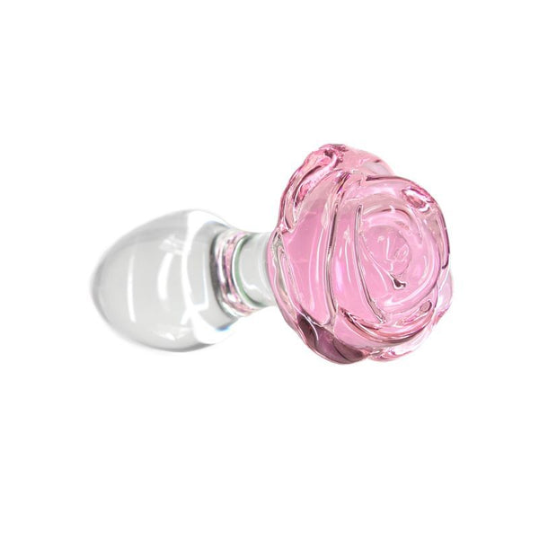 Pillow Talk Rosy Luxurious Glass Anal Plug W Clear Gem Non Vibrating Butt Plugs