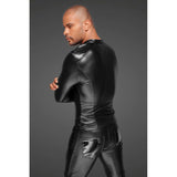 Power Wetlook Mens Jacket Pleated Pvc Epaulets Black Other Erotic Clothing