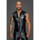 Powerwetlook Sleeveless Hooded Shirt W 2 Way Zipper Other Erotic Clothing
