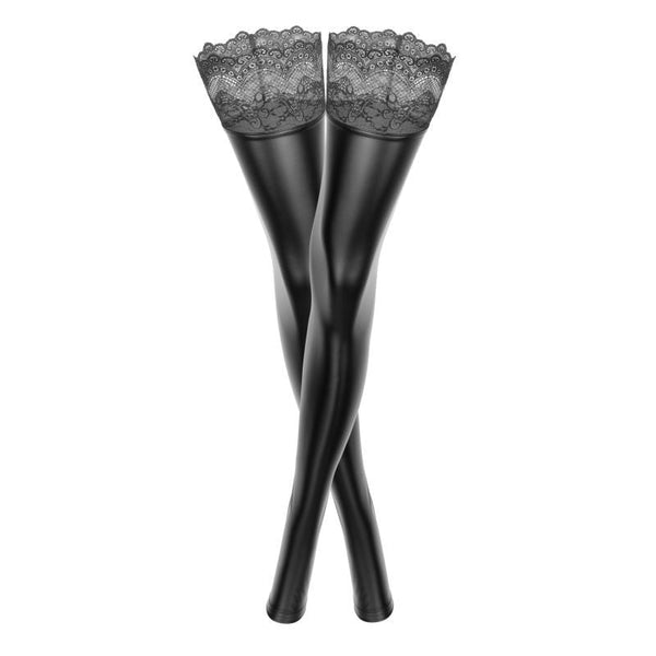 Power Wetlook Siliconed Lace Stockings