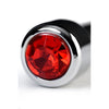 Silver Metal Urethral Plug With Ruby Rhinestone  & Ball Toys