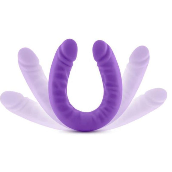 Ruse Silicone Slim 18In Purple Double Dong Double Ended Dildos