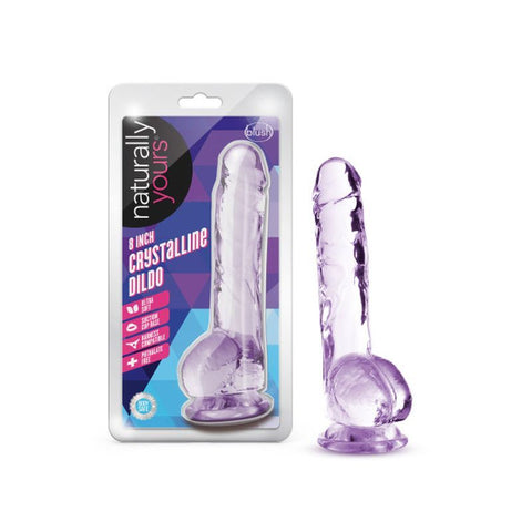 Naturally Yours 8" Crystaline Dildo Amethyst Dildos