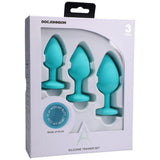 Silicone Anal Trainer Set 3 Pc Teal Non Vibrating Butt Plugs