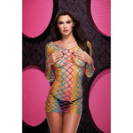 Fencenet Rainbow Mini Dress Erotic Dresses