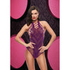 Bling Fishnet Bodysuit Purple Bodysuits