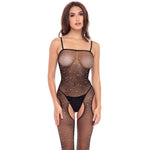 Sparkle Crotchless Bodystocking Black Bodystockings