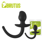 Woof Hyper Soft Silicone Puppy Tail Plug Black Butt Plug Tails