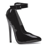 Fetish Pump W Ankle Strap Black 6In Heels