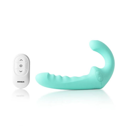 Vibratwin Rechargeable Come Hither Strapless On With Remote Strap Ons