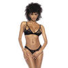 Flower Lace 2 Pc Set Black Bras & Bra Sets