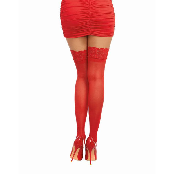 Dreamgirl Lace Top Thigh High Red Stockings