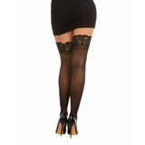 Dreamgirl Lace Top Thigh High Black Stockings