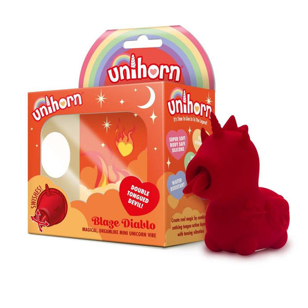 Unihorn Blaze Diablo Fork Tongue Massager Red Clitoral s