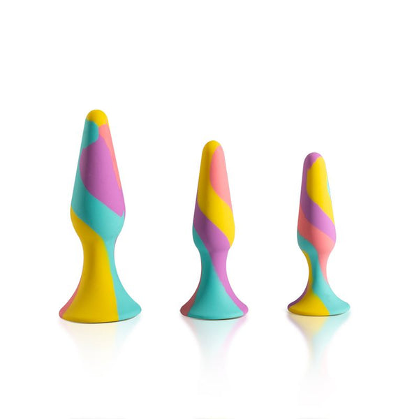 Triplugs 3 Pc Silicone Anal Training Kit Non Vibrating Butt Plugs
