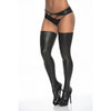 Thigh Highs Wetlook Metallic Black Other Erotic Clothing