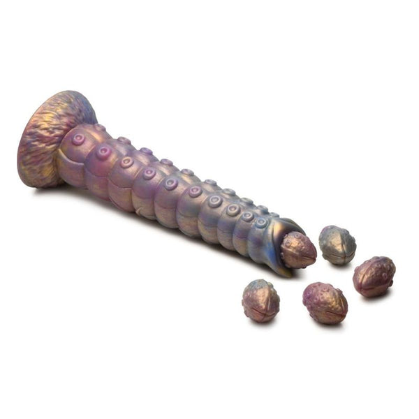 Deep Invader Tentacle Ovipositor Silicone Dildo With Eggs Dildos