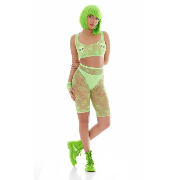 Out Of This World Green Bodysuit Set With Alien Pasties Bodysuits