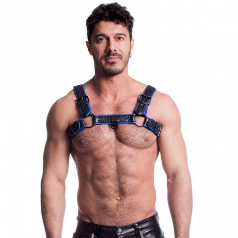 Vegan Bulldog Harness Black And Blue Body Harness