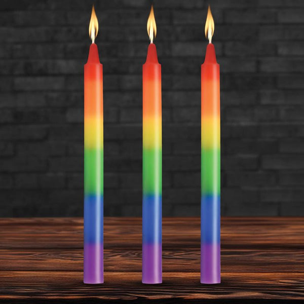 Pride Candles Rainbow Drip 3 Pc Sensation Play