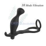 Black Anal Vibrator Male Testicle Penis Ring Men Vibrating Cock
