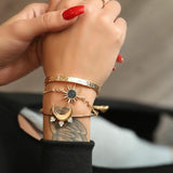 Bracelets Veile Studios Moon Sun Full Diamond Bracelet Fashion Jewellery Alloy Geometric Design For Women