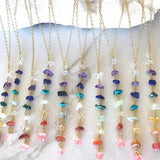 Veile Studios Foreign Trade Color Natural Crystal Gravel Handmade Winding Silver Gold Plating Necklace Necklaces & Pendants