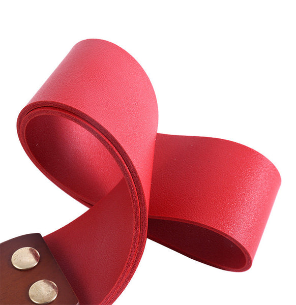 Handle Female Training Tool Butt Beating Horsewhip Pu Leather Racket Red Black Belts