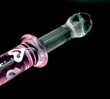 Double Ended Pink Heart Glass Dildo Crystal Penis Anal Butt Plug