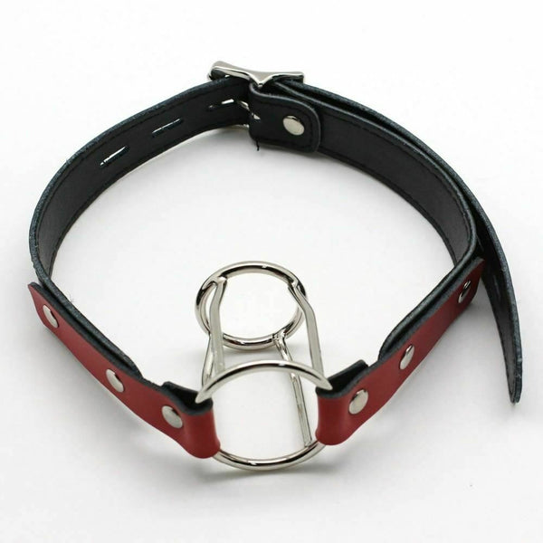 Metal Double Ring Open Mouth Gag Deep Throat Training   Restraints Gags