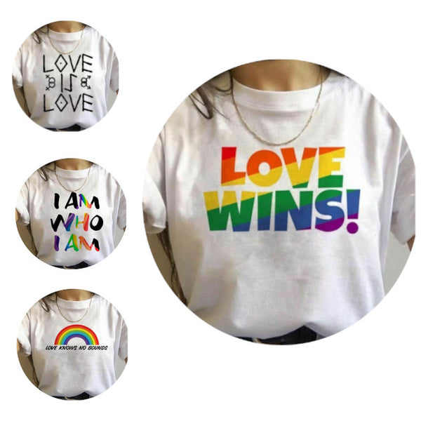 17 Designs Gay Pride Rainbow Harajuku Shirts For Women Tops