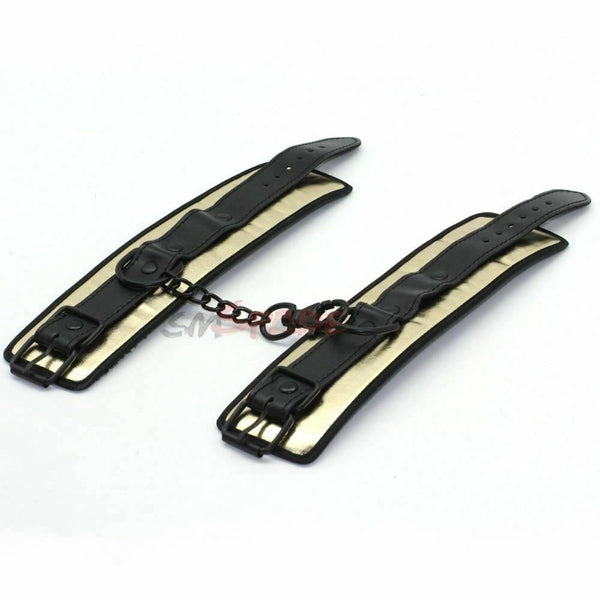 Soft Gold Black  Restraints Blindfold Eye Mask Wrist Cuffs  Toy  Starter Kits