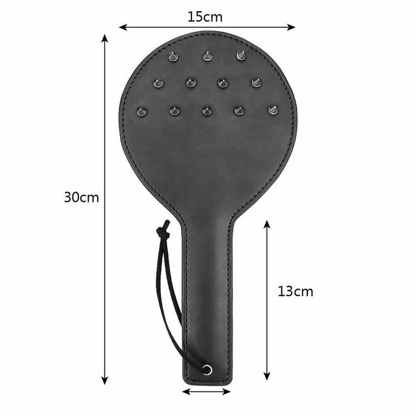 Black Spanking Paddle Silver Spikes  Kink Impact Toy Fetish Paddles