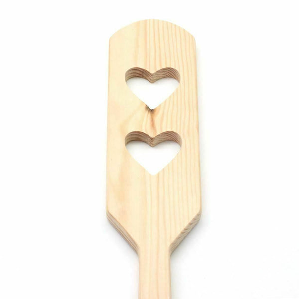 Double Heart Bamboo Spanking Paddle Impact Play Fetish  Paddles
