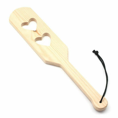 Double Heart Bamboo Spanking Paddle Impact Play Fetish  Paddles