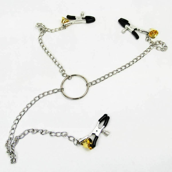 Nipple Clamps Clit Long Chain Bells   Restraints Nipple & Clitoral Toys