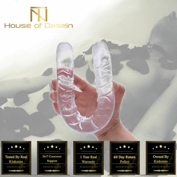 Double Ended Dildo Transparent Clear Jelly Two Head Dong Couple Double Ended Dildos